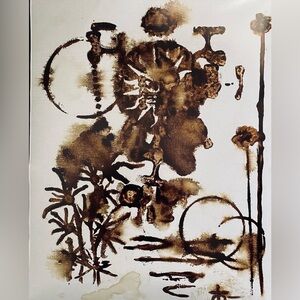 Abstract Art unique Coffee Painting Print 16“X 20” Coffee decor